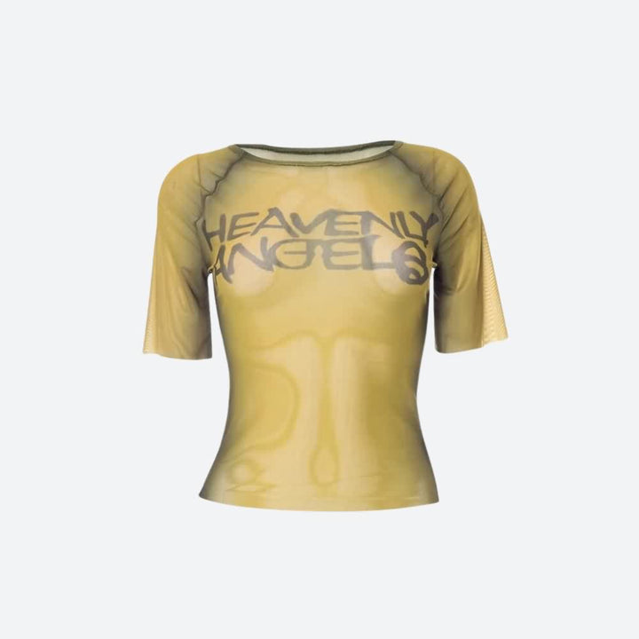 Y2K Heavenly Angels Sheer Top - Vedlit