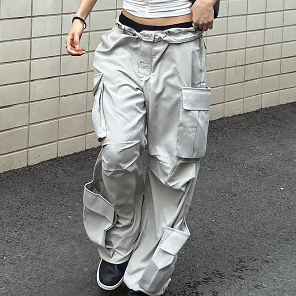 Y2K Multi-Pocket Streetwear Cargo Pants for Women - Vedlit