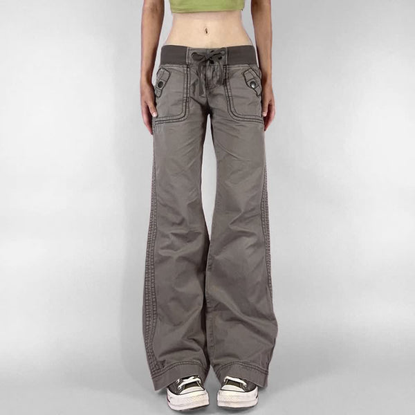 Y2K Wide Leg Cargo Pants - Vedlit