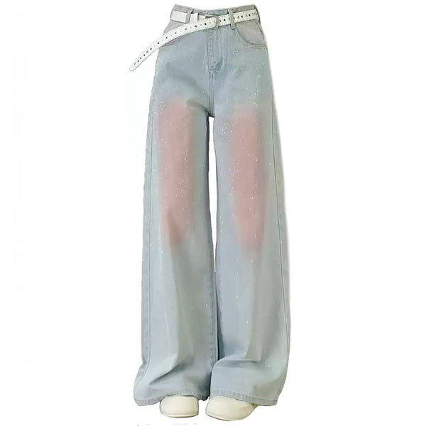 Y2K Blush Glitter Jeans - Vedlit