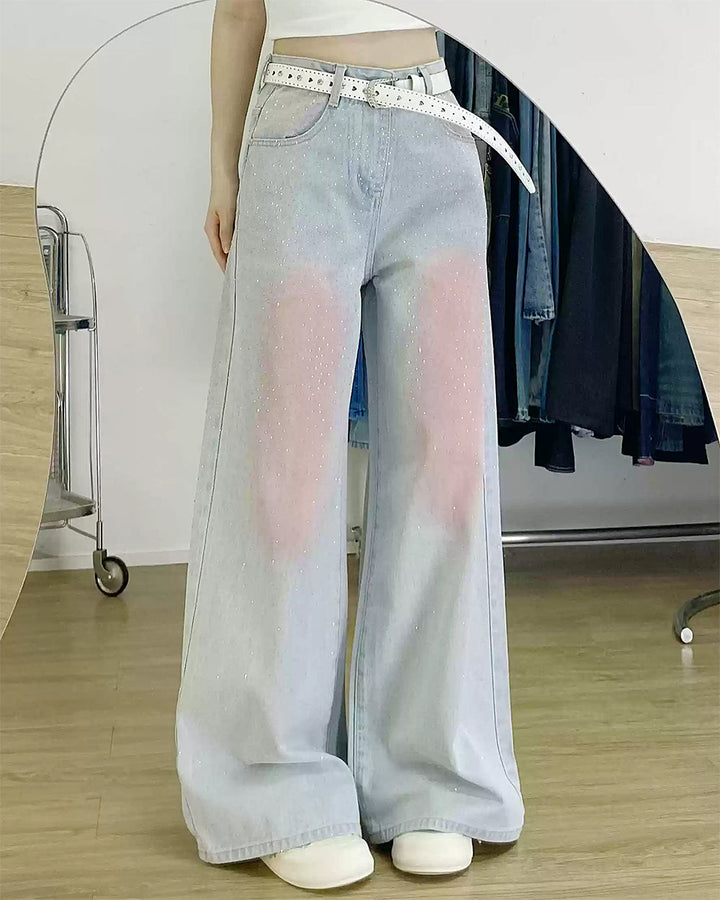 Y2K Blush Glitter Jeans - Vedlit