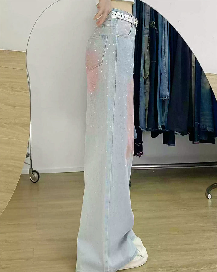 Y2K Blush Glitter Jeans - Vedlit