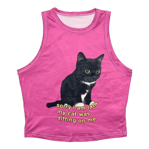 Sorry I'm Late My Cat Was Sitting On Me Tee - Vedlit