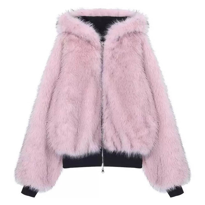 Y2K Fur-Lined Zip-Up Jacket - Vedlit