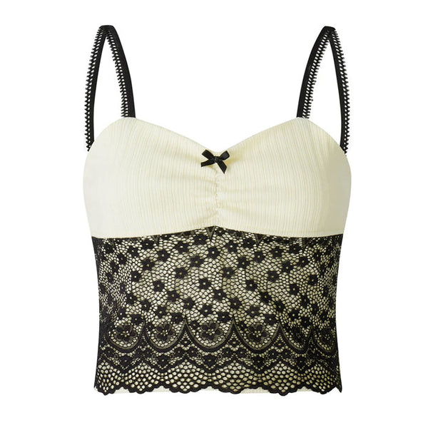 Y2K Lace Crop Top - Vedlit