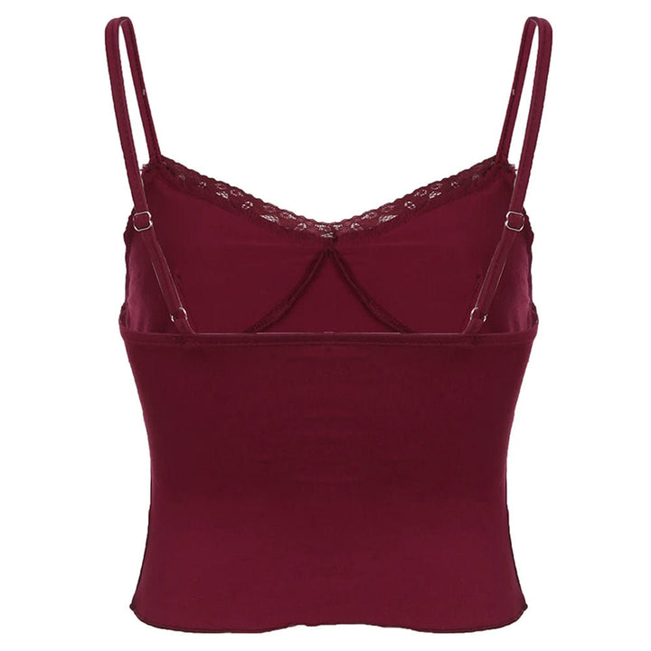 Y2K Red Bow Tie Lace Top - Vedlit